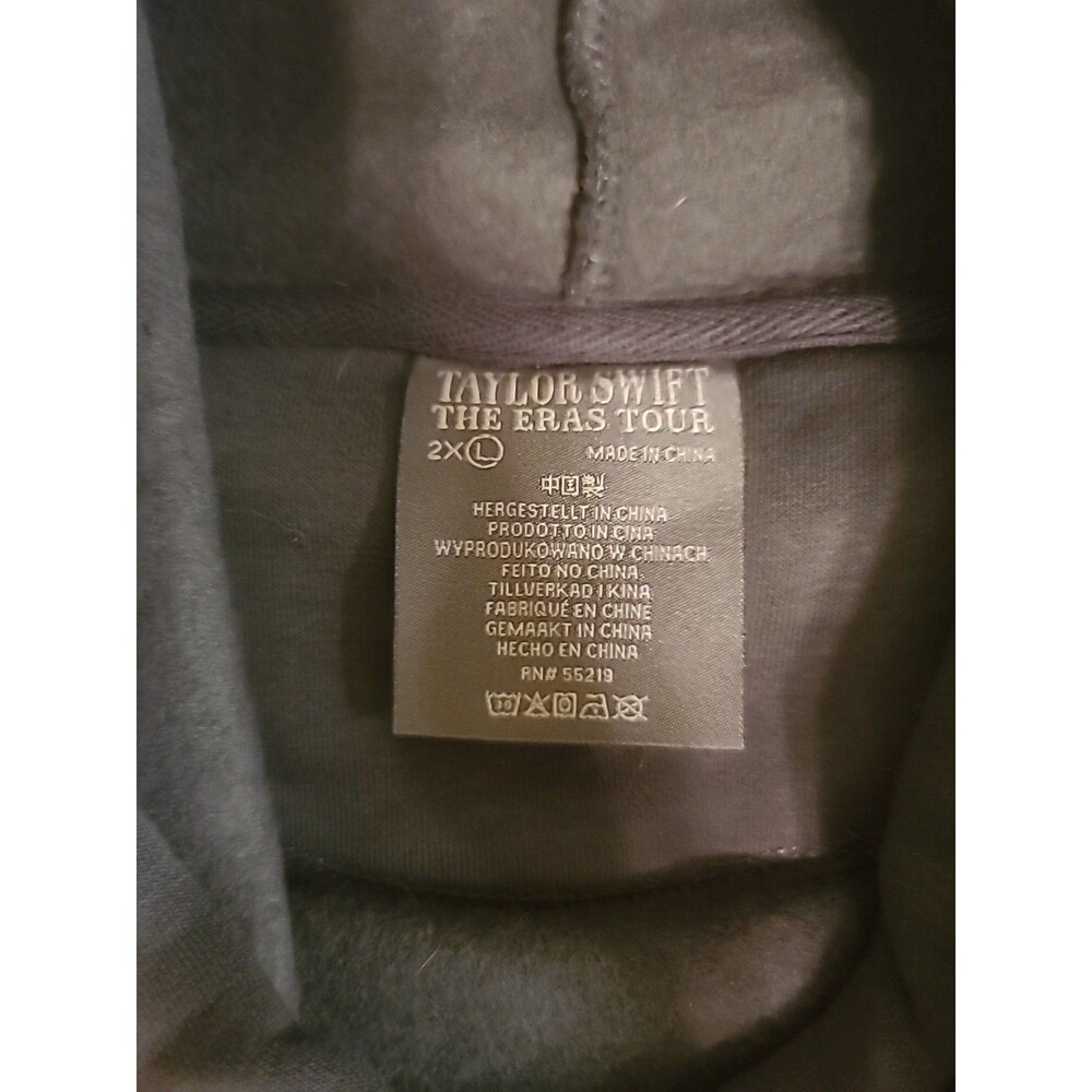 Taylor Swift Eras Tour Exclusive US Dates Hoodie grey dark Swiftie SIze 2XL - Picture 3 of 10
